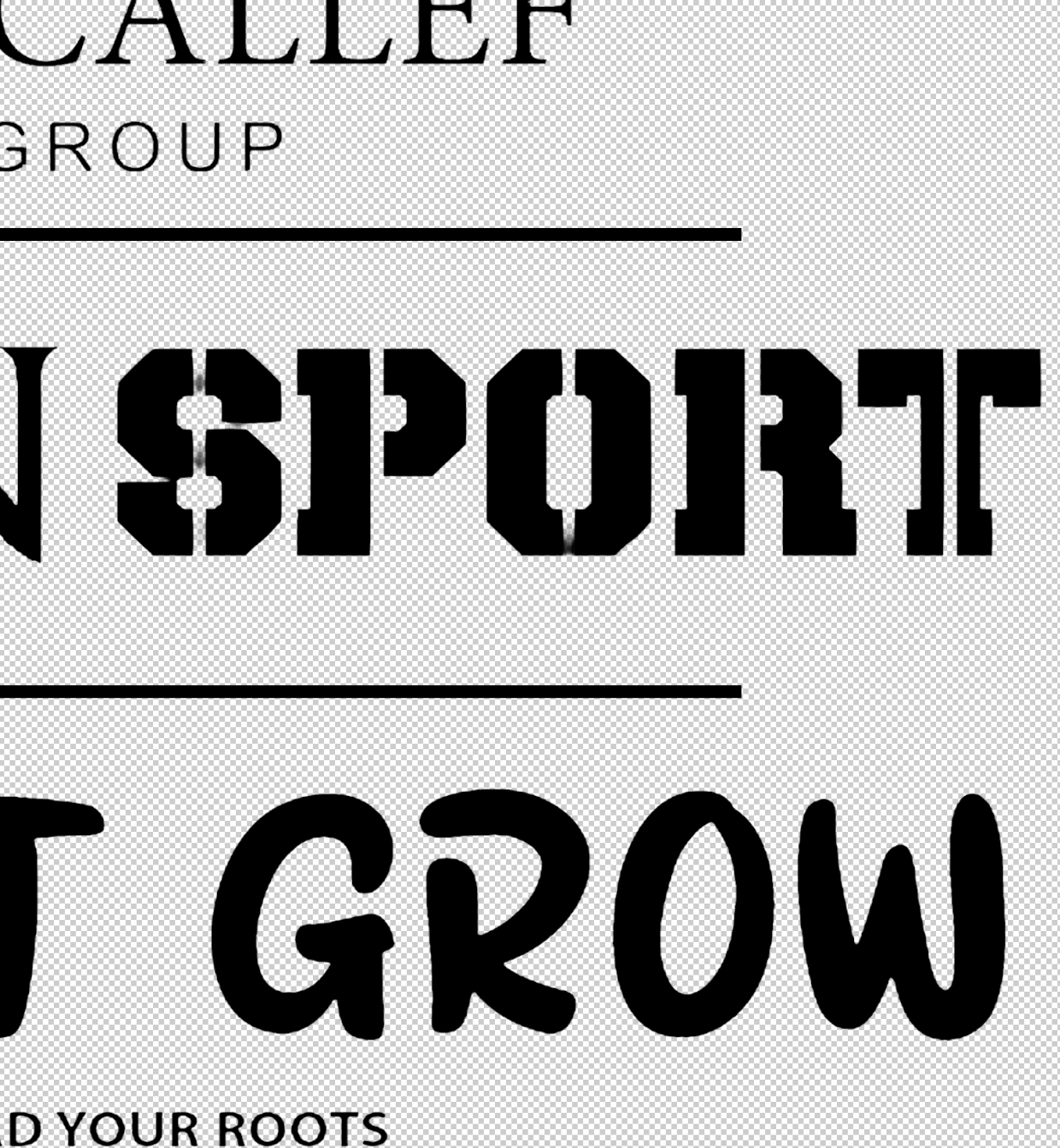 The same text artwork rebuilt with smooth, clean letter edges on a transparent background